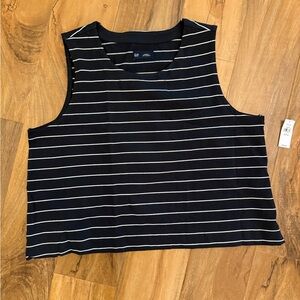 Gap Heavyweight Shell Tank Top - NWT Navy and White - Petite L
